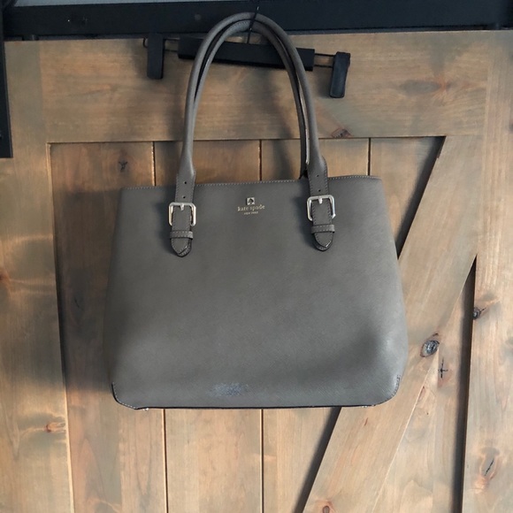 Large Grey Kate Spade tote handbag satchel - Picture 1 of 8
